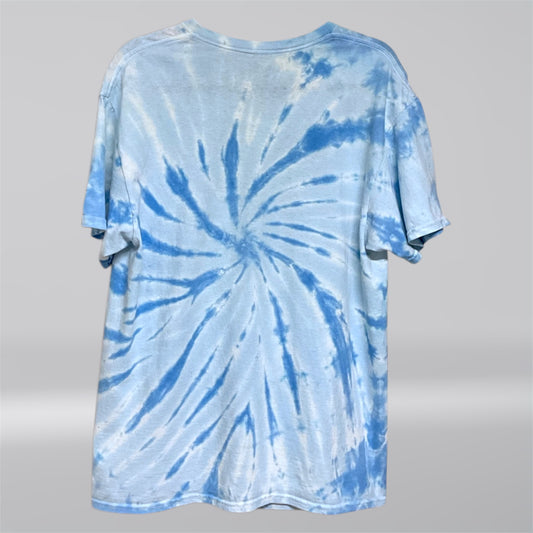 BLUE TIE-DYE BETTY BOOP MOTORCYCLE T-SHIRT